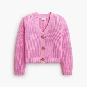 Crewcuts Girls' relaxed cardigan sweater in Lotus Bloom Pink L 10/11